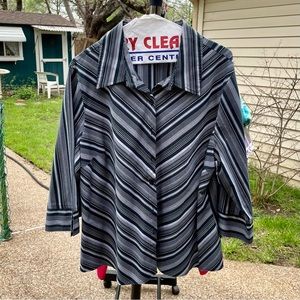 Black & gray striped blouse
